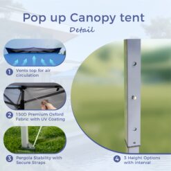 Sunshine Valley 13-ft x 13-ft Square Blue Pop-up canopy