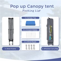 Sunshine Valley 13-ft x 13-ft Square Blue Pop-up canopy