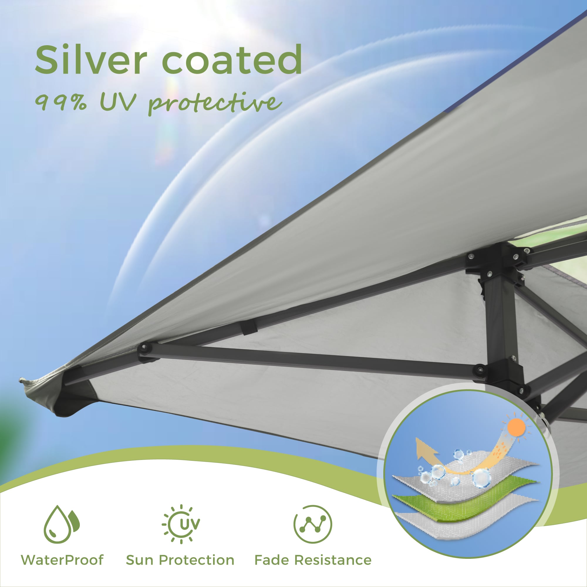 Sunshine Valley 13-ft x 13-ft Square Green Pop-up canopy