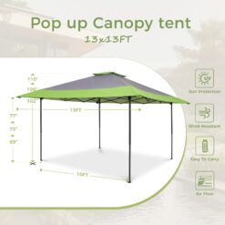 Sunshine Valley 13-ft x 13-ft Square Green Pop-up canopy