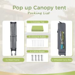 Sunshine Valley 13-ft x 13-ft Square Green Pop-up canopy