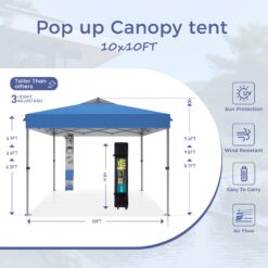 Sunshine Valley 10-ft x 10-ft Square Blue Pop-up canopy