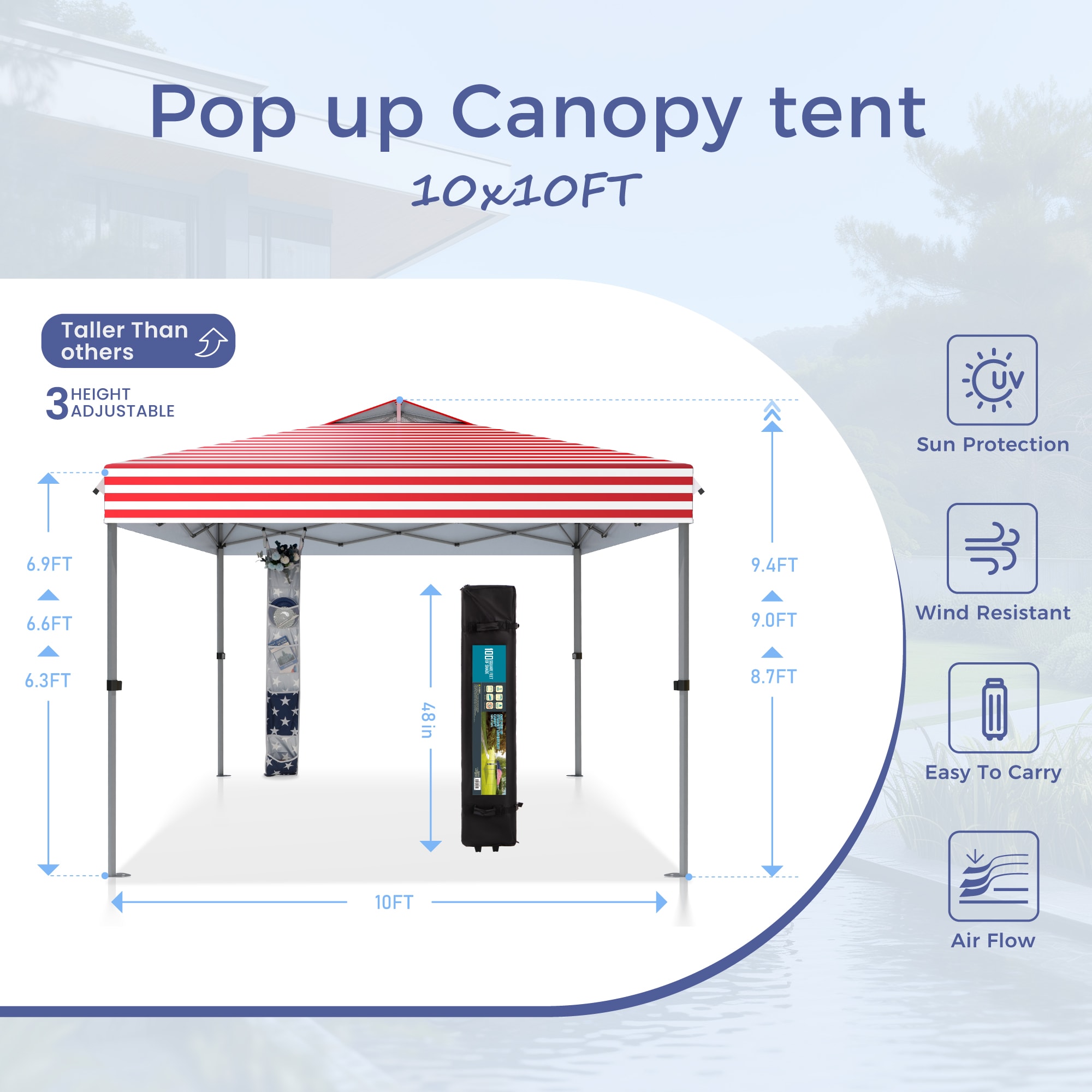 Sunshine Valley 10-ft x 10-ft Square Flag Pop-up canopy