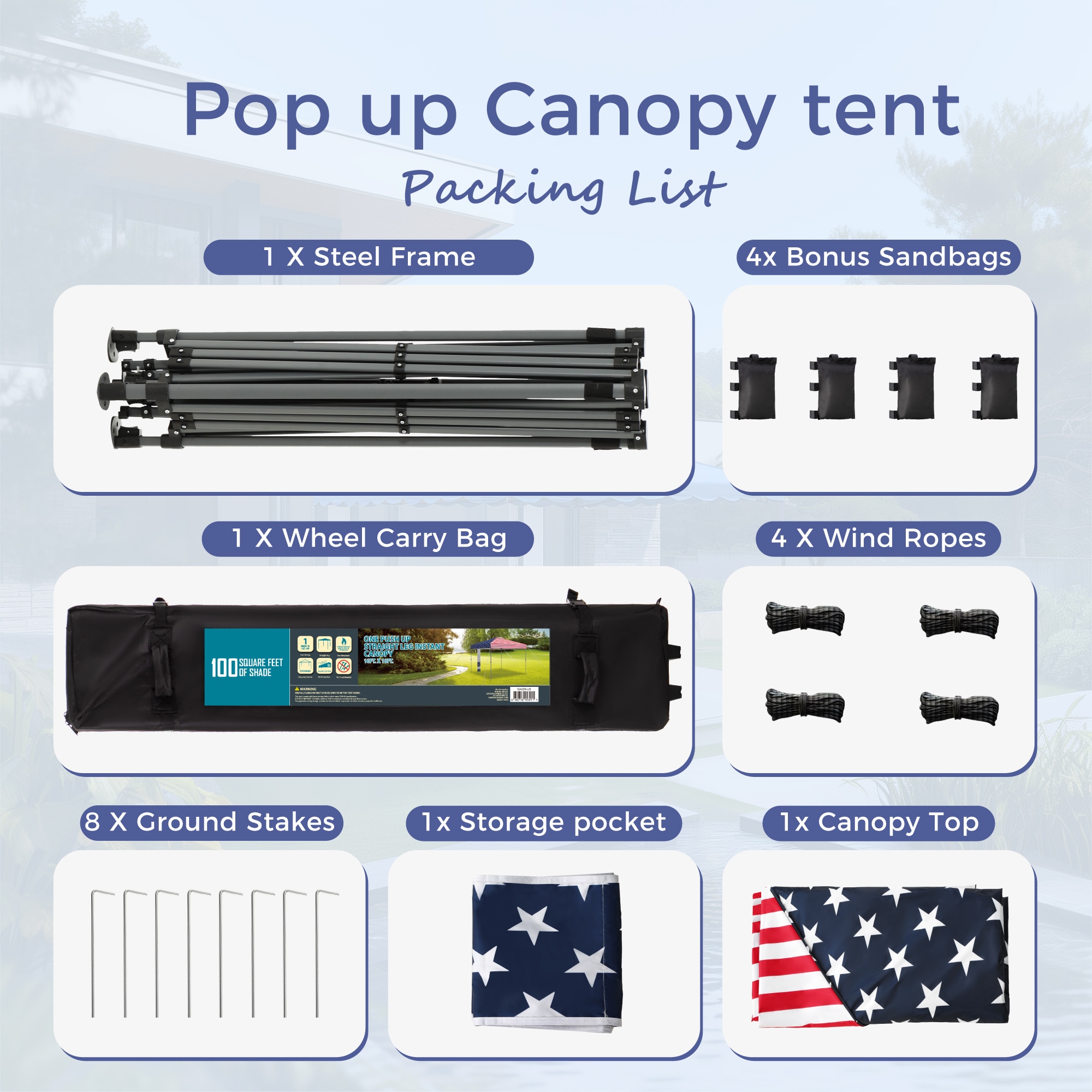Sunshine Valley 10-ft x 10-ft Square Flag Pop-up canopy