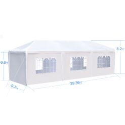 LIVIZA 30-ft x 10-ft Rectangle White Party canopy
