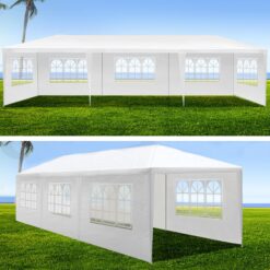 LIVIZA 30-ft x 10-ft Rectangle White Party canopy