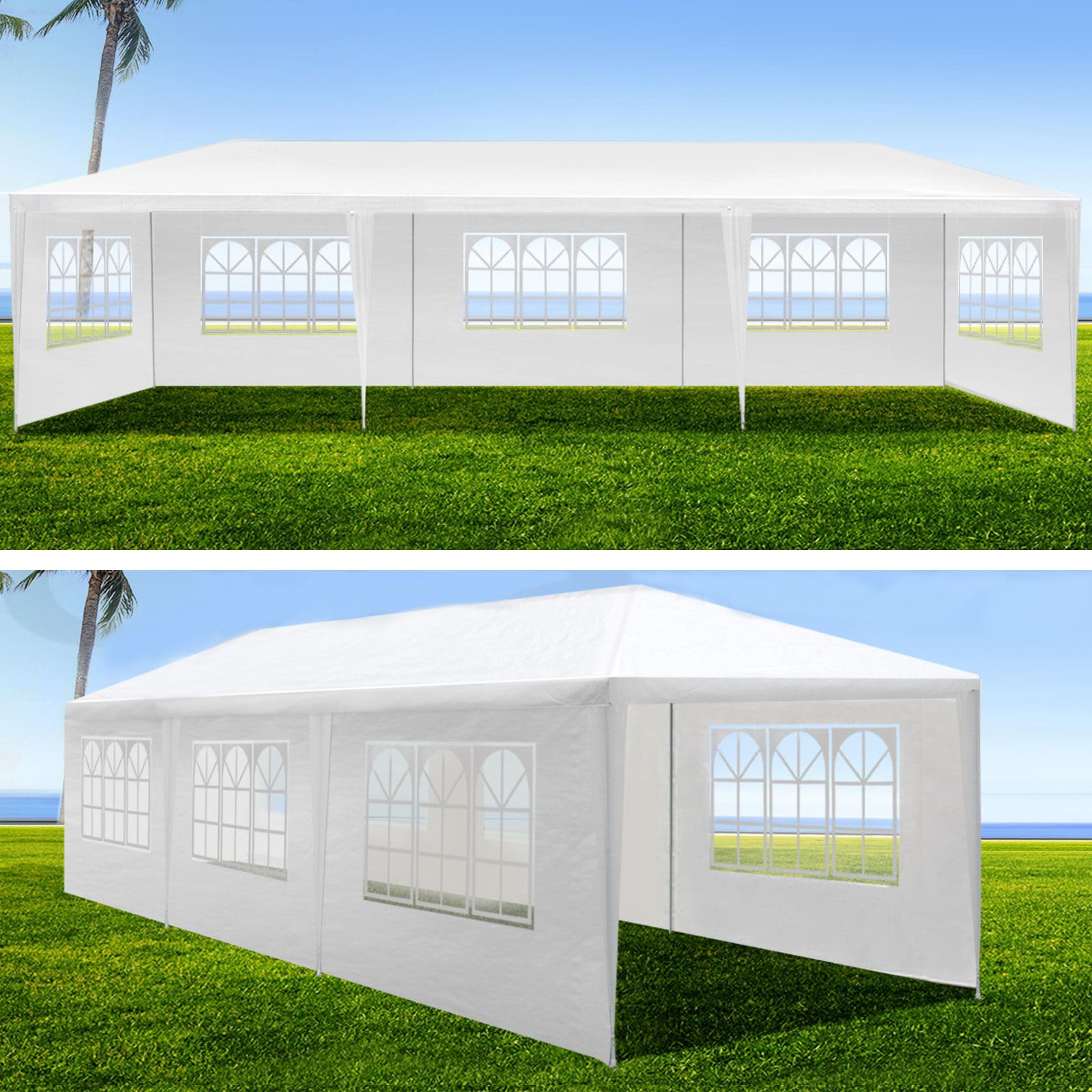 LIVIZA 30-ft x 10-ft Rectangle White Party canopy