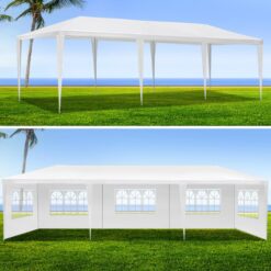 LIVIZA 30-ft x 10-ft Rectangle White Party canopy