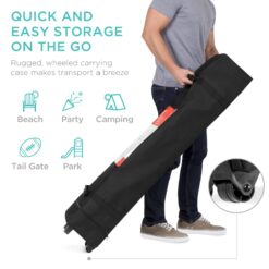 Best Choice Products 10x10ft Easy Setup Pop Up Canopy w/ 1-Button Setup Wheeled Case 4 Weight Bags - Gray
