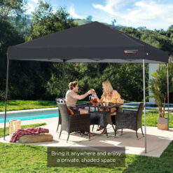 Best Choice Products 10x10ft Easy Setup Pop Up Canopy w/ 1-Button Setup Wheeled Case 4 Weight Bags - Gray