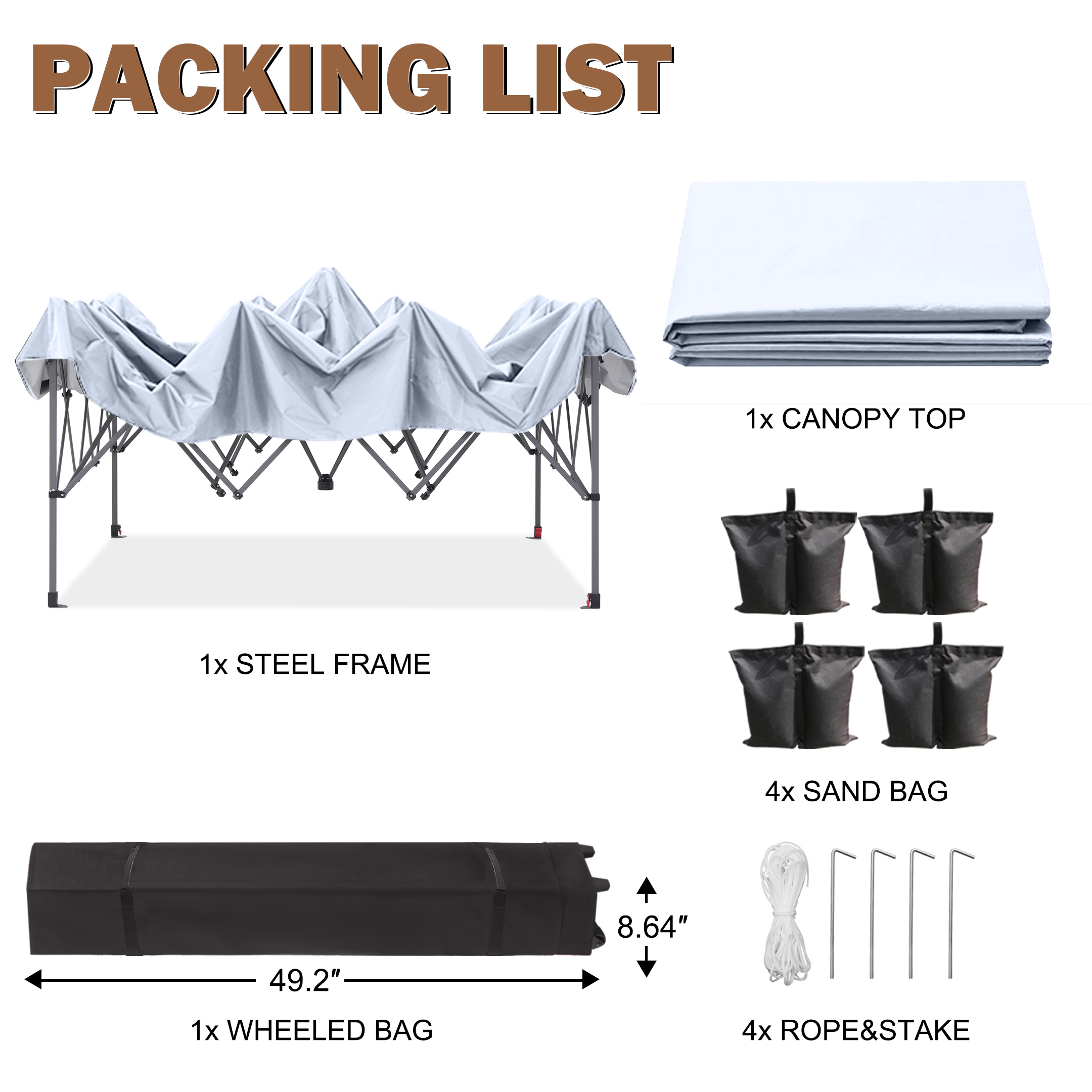 ABCCANOPY 10-ft x 10-ft Square White Pop-up canopy