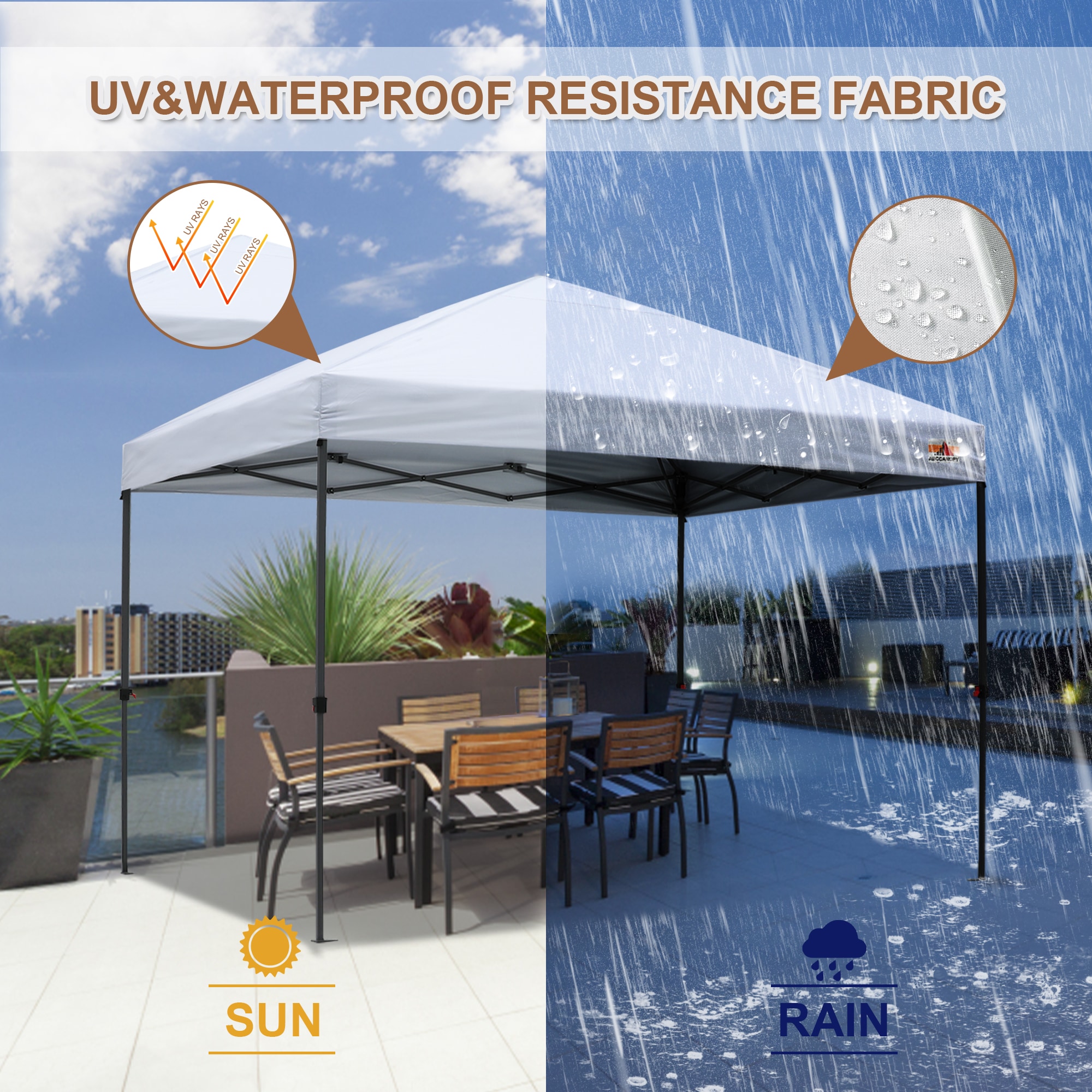 ABCCANOPY 10-ft x 10-ft Square White Pop-up canopy