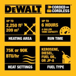 DEWALT 90000 -BTU Forced air Indoor/Outdoor Kerosene Heater