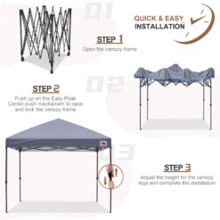 ABCCANOPY 10-ft x 10-ft Square Gray Pop-up canopy
