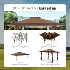 Sunshine Valley 13-ft x 13-ft Square Brown Pop-up canopy