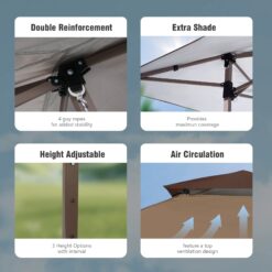 Sunshine Valley 13-ft x 13-ft Square Brown Pop-up canopy