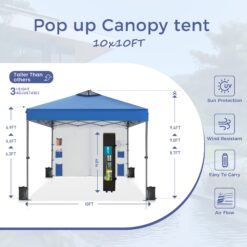 Sunshine Valley 10-ft x 10-ft Square Blue Pop-up canopy