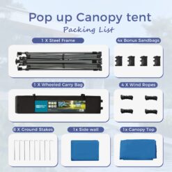 Sunshine Valley 10-ft x 10-ft Square Blue Pop-up canopy
