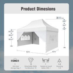 Sunshine Valley 15-ft x 10-ft Rectangle White Pop-up canopy