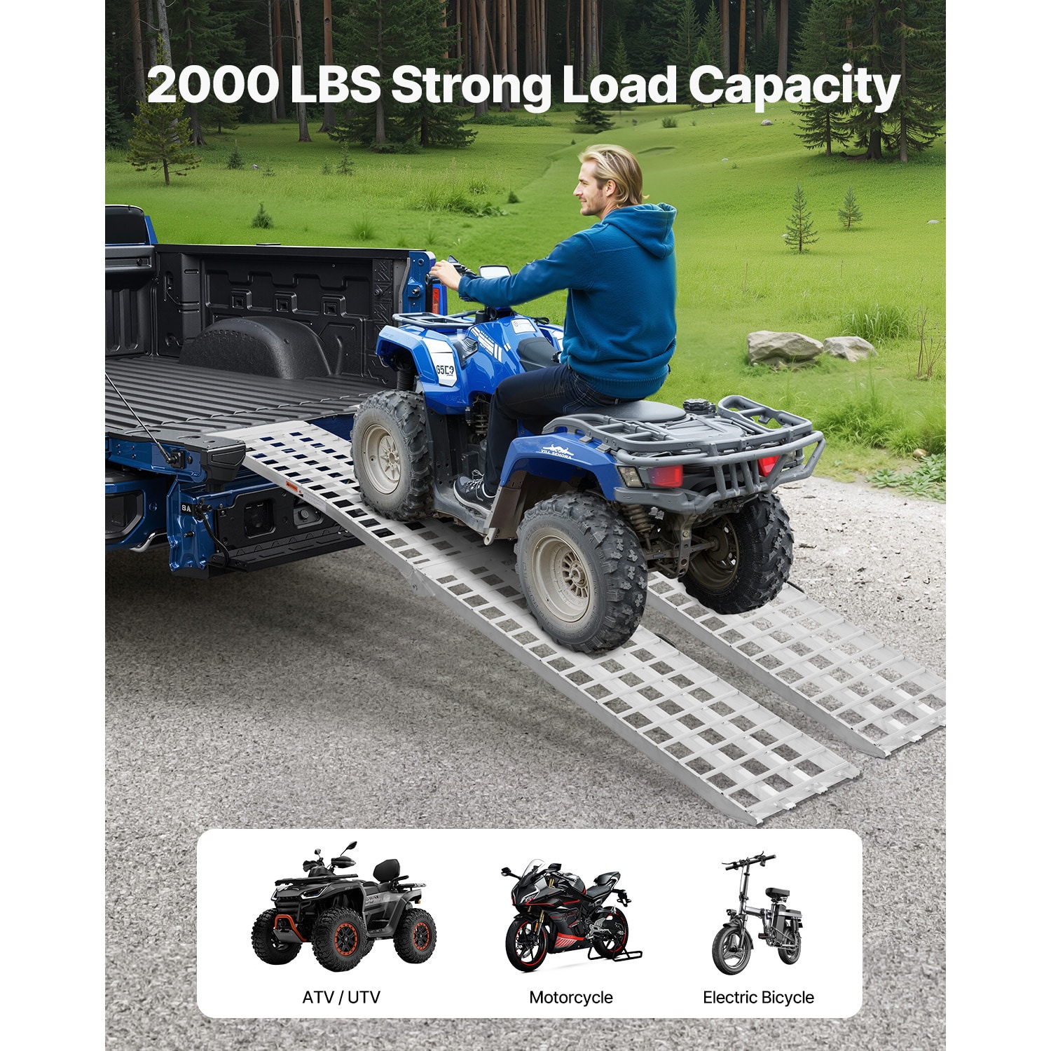 SVOPES 1.48-ft x 10-ft 2000-lb Capacity Arched Folding Loading Ramp