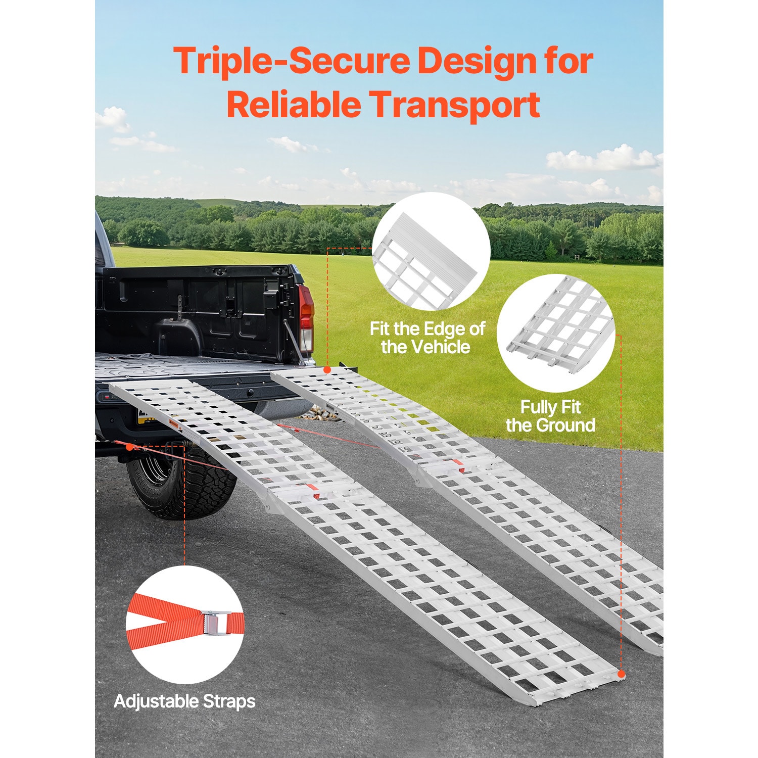SVOPES 1.48-ft x 10-ft 2000-lb Capacity Arched Folding Loading Ramp
