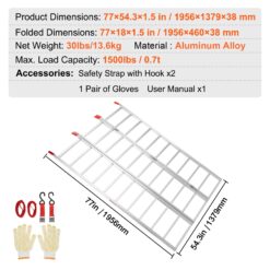 SVOPES 4.5-ft x 6.4-ft 1500-lb Capacity Folding Loading Ramp