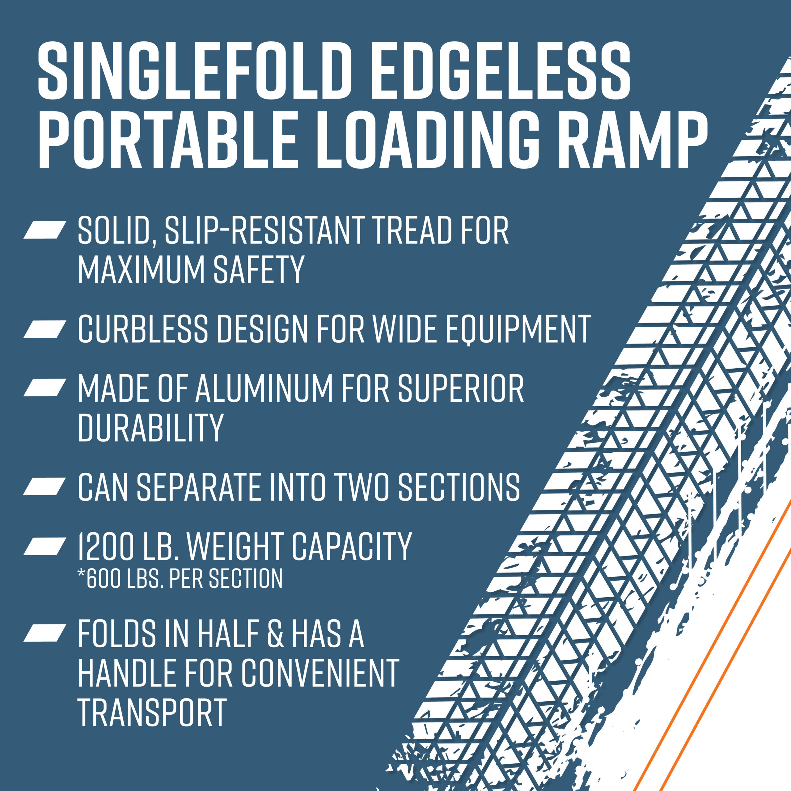 EZ-ACCESS 2.58-ft x 6-ft 1200-lb Capacity Folding Loading Ramp