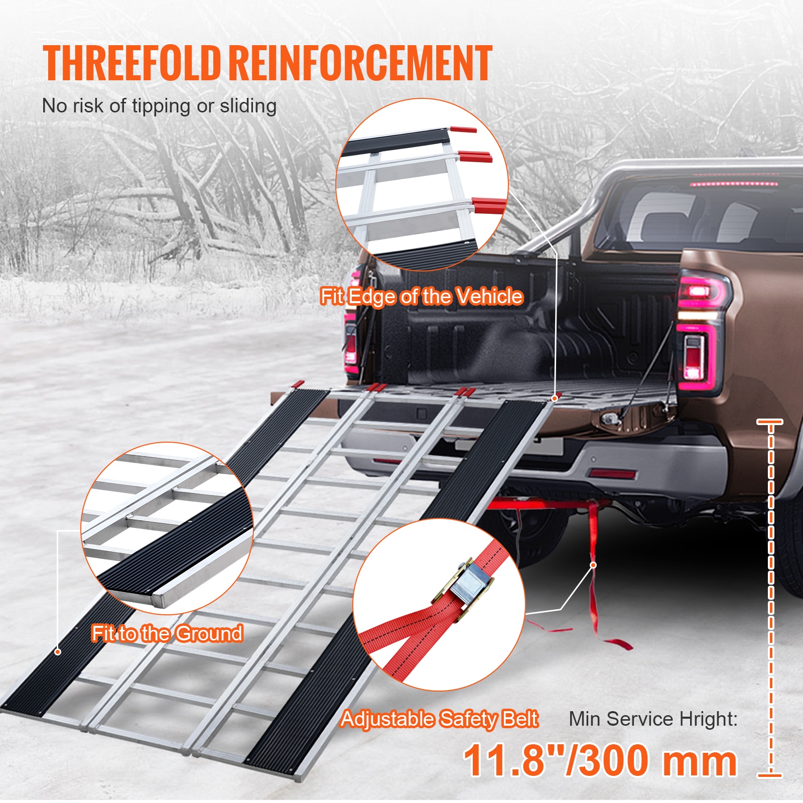 SVOPES 4.51-ft x 7.08-ft 1500-lb Capacity Folding Loading Ramp