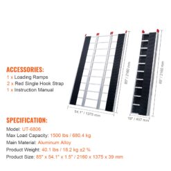 SVOPES 4.51-ft x 7.08-ft 1500-lb Capacity Folding Loading Ramp