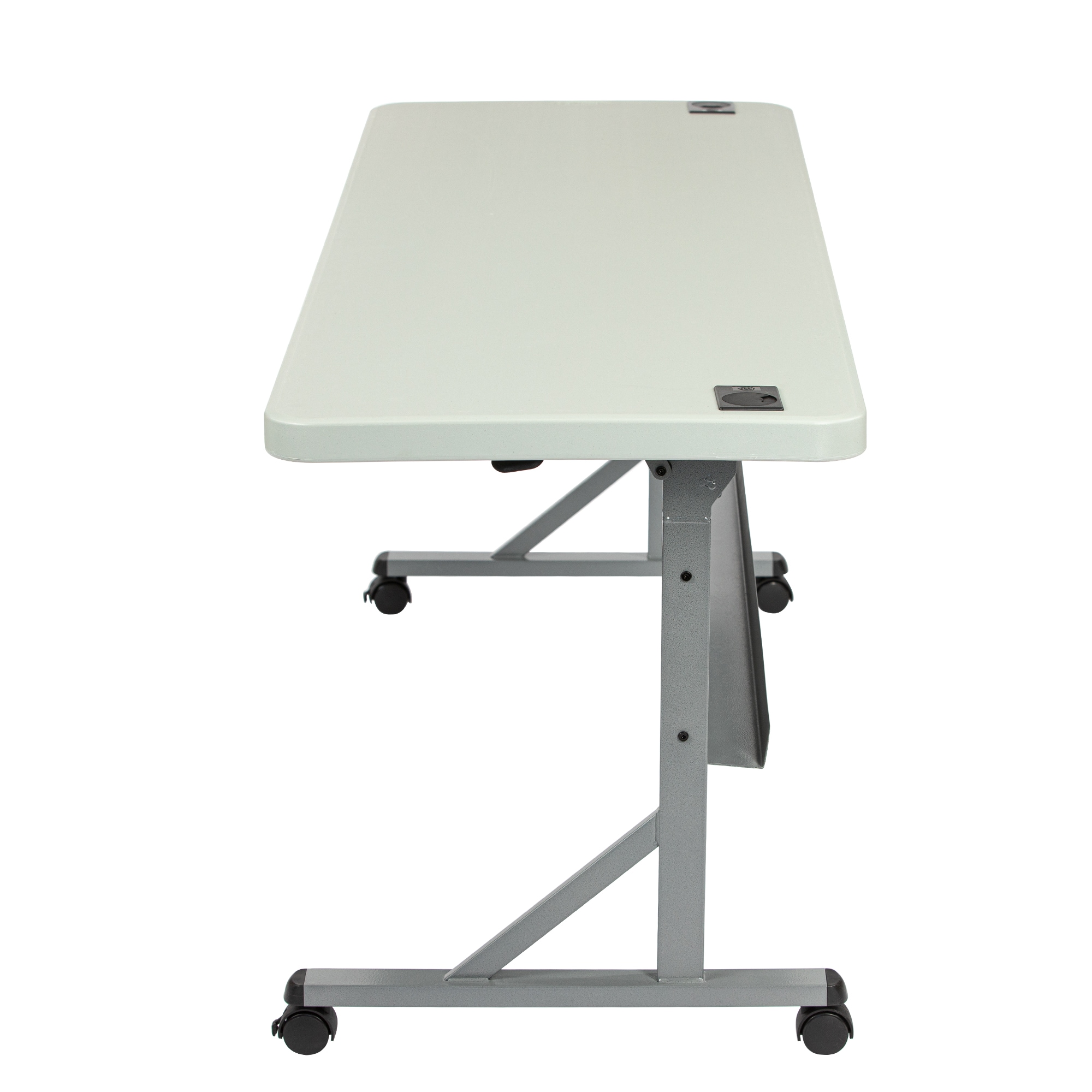 Hampden Furnishings 2-ft x 6-ft Indoor or outdoor Rectangle Polypropylene Gray Folding utility table 4 -Person