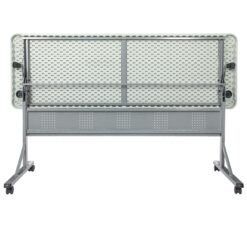 Hampden Furnishings 2-ft x 6-ft Indoor or outdoor Rectangle Polypropylene Gray Folding utility table 4 -Person