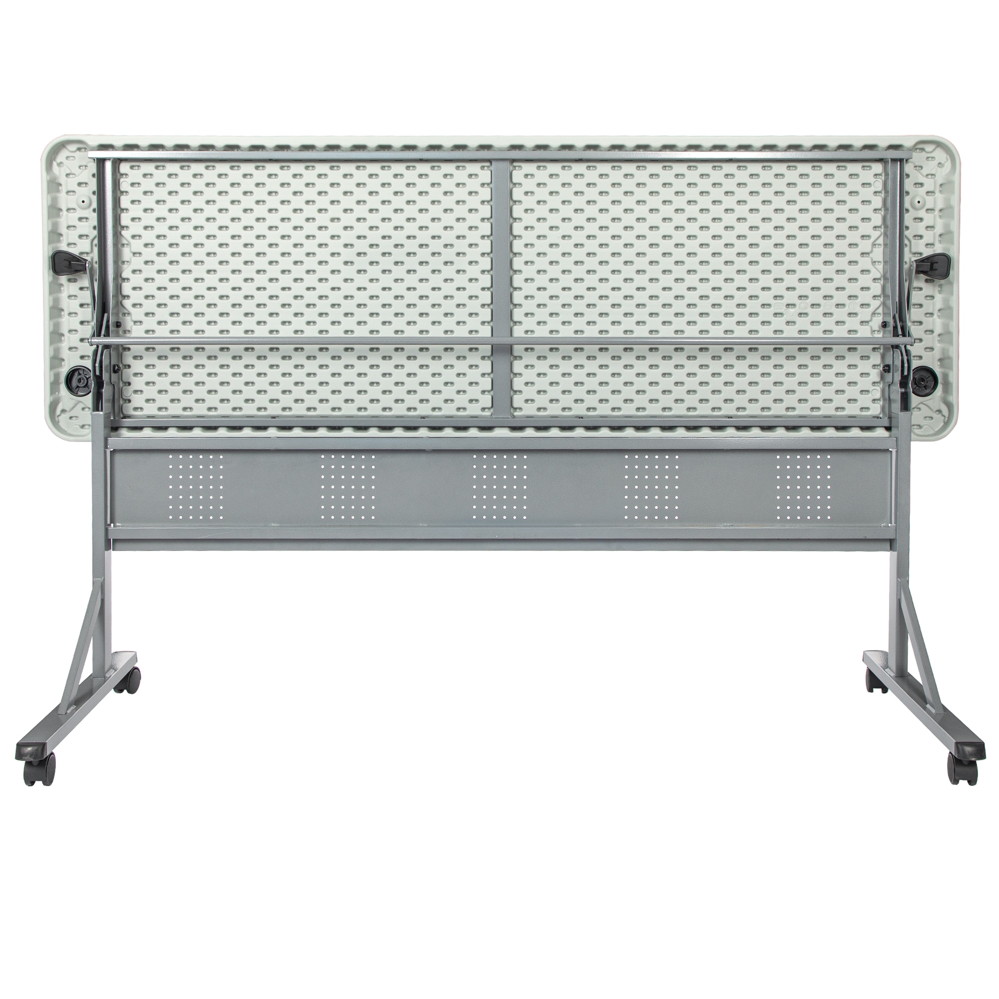 Hampden Furnishings 2-ft x 6-ft Indoor or outdoor Rectangle Polypropylene Gray Folding utility table 4 -Person
