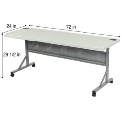 Hampden Furnishings 2-ft x 6-ft Indoor or outdoor Rectangle Polypropylene Gray Folding utility table 4 -Person