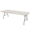 Hampden Furnishings 2.5-ft x 8-ft Indoor or outdoor Rectangle Polypropylene Gray Folding dining table 12 -Person