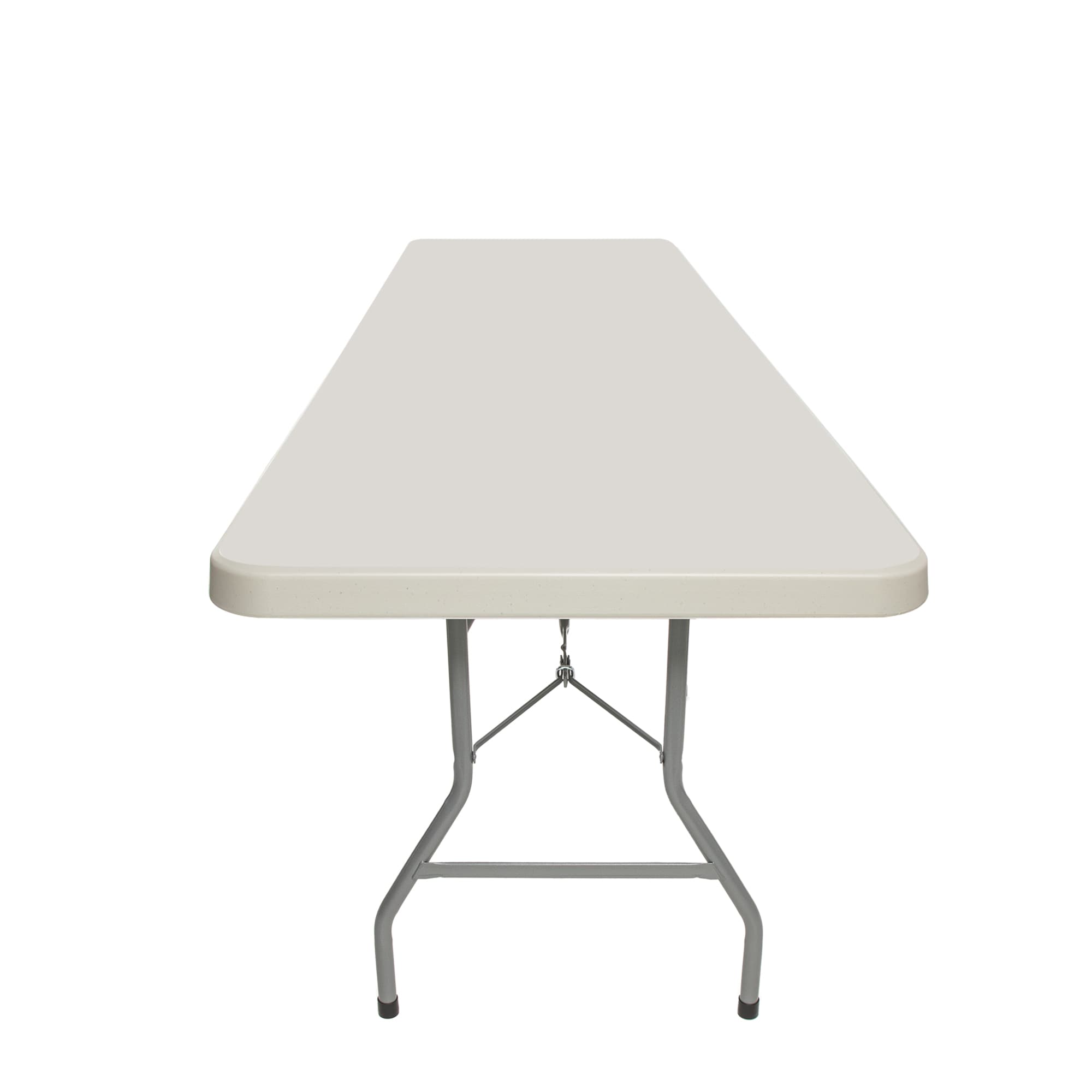 Hampden Furnishings 2.5-ft x 8-ft Indoor or outdoor Rectangle Polypropylene Gray Folding dining table 12 -Person