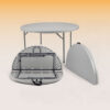 Hampden Furnishings 5-ft x 5-ft Fold-in-Half Indoor or outdoor Round Polypropylene Gray Folding dining table 10 -Person