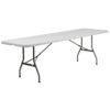 Flash Furniture 2.5-ft x 8-ft Fold-in-Half Indoor Rectangle Plastic White Folding banquet table 10 -Person