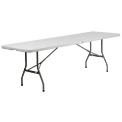 Flash Furniture 2.5-ft x 8-ft Fold-in-Half Indoor Rectangle Plastic White Folding banquet table 10 -Person