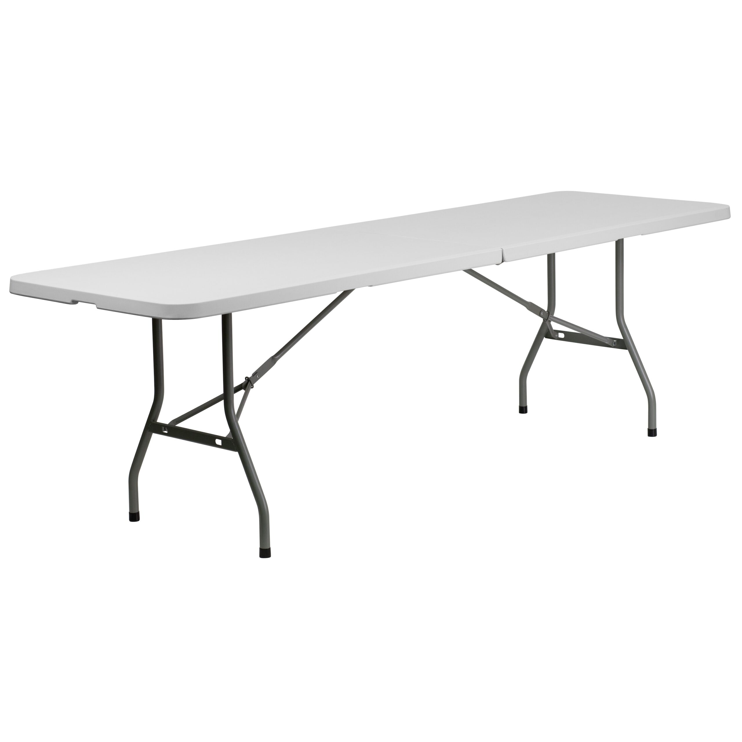 Flash Furniture 2.5-ft x 8-ft Fold-in-Half Indoor Rectangle Plastic White Folding banquet table 10 -Person