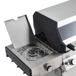 Monument D405 Stainless Steel 4 -Burner Liquid Propane Gas Grill 1 -Side Burner