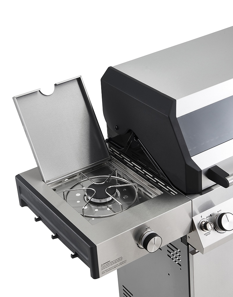 Monument D405 Stainless Steel 4 -Burner Liquid Propane Gas Grill 1 -Side Burner