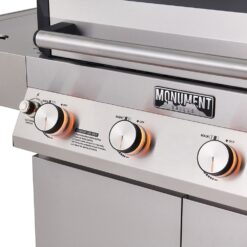 Monument D405 Stainless Steel 4 -Burner Liquid Propane Gas Grill 1 -Side Burner