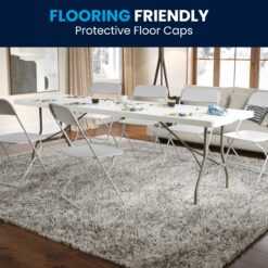 Flash Furniture 2.5-ft x 8-ft Fold-in-Half Indoor Rectangle Plastic White Folding banquet table 10 -Person