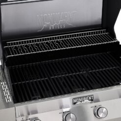 Monument D405 Stainless Steel 4 -Burner Liquid Propane Gas Grill 1 -Side Burner