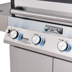 Monument D405 Stainless Steel 4 -Burner Liquid Propane Gas Grill 1 -Side Burner