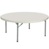 Hampden Furnishings 6-ft x 6-ft Indoor or outdoor Round Polypropylene Gray Folding banquet table 12 -Person