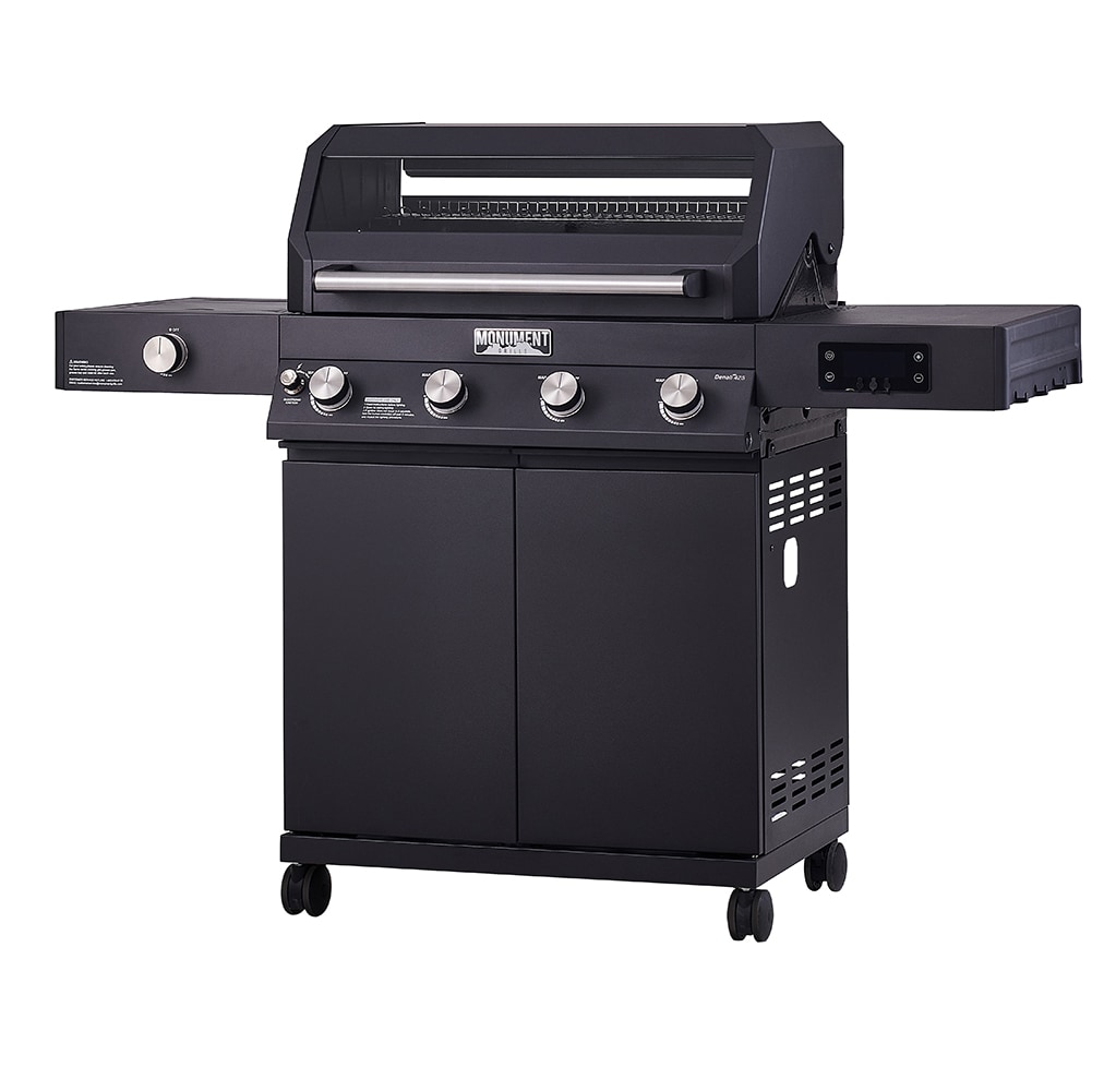 Monument Denali 425 Black 4 -Burner Liquid Propane Gas Grill 1 -Side Burner