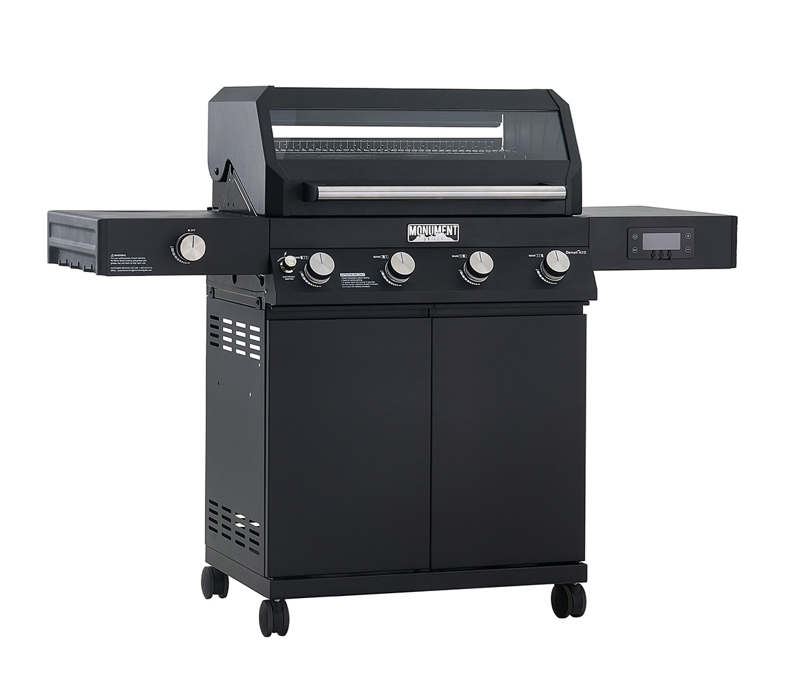 Monument Denali 425 Black 4 -Burner Liquid Propane Gas Grill 1 -Side Burner