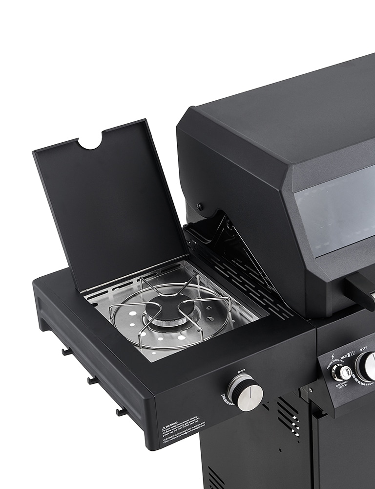 Monument Denali 425 Black 4 -Burner Liquid Propane Gas Grill 1 -Side Burner