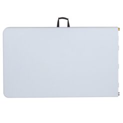Flash Furniture 2.42-ft x 8-ft Fold-in-Half Indoor Rectangle Plastic White Adjustable Height Folding banquet table 10 -Person
